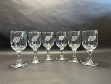 Vintage Set Of 6 United Airlines Cordial Wine Glasses Tulip Logo Stem Cocktail