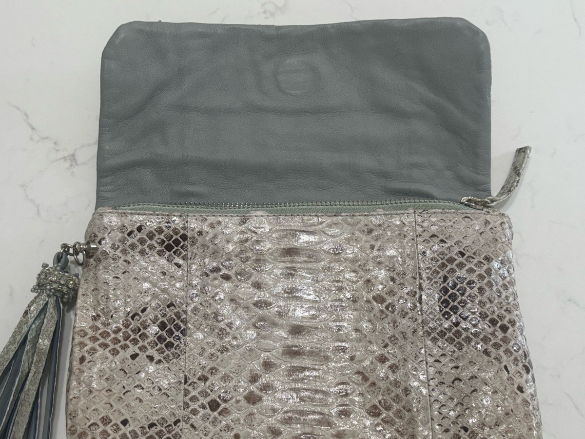 Ambre Babzoe Anthropologie Python Clutch Handbag Bag View 4