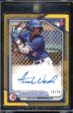 2024 Bowman Arjun Nimmala Gold Paper Auto /50