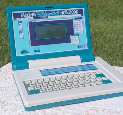 Vintage VTech Talking Whiz Kid Notebook Laptop Toy Retro 1990s - Untested As-Is