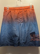 Under Armour Youth Small Boys Orange And Blue Swim Trunks