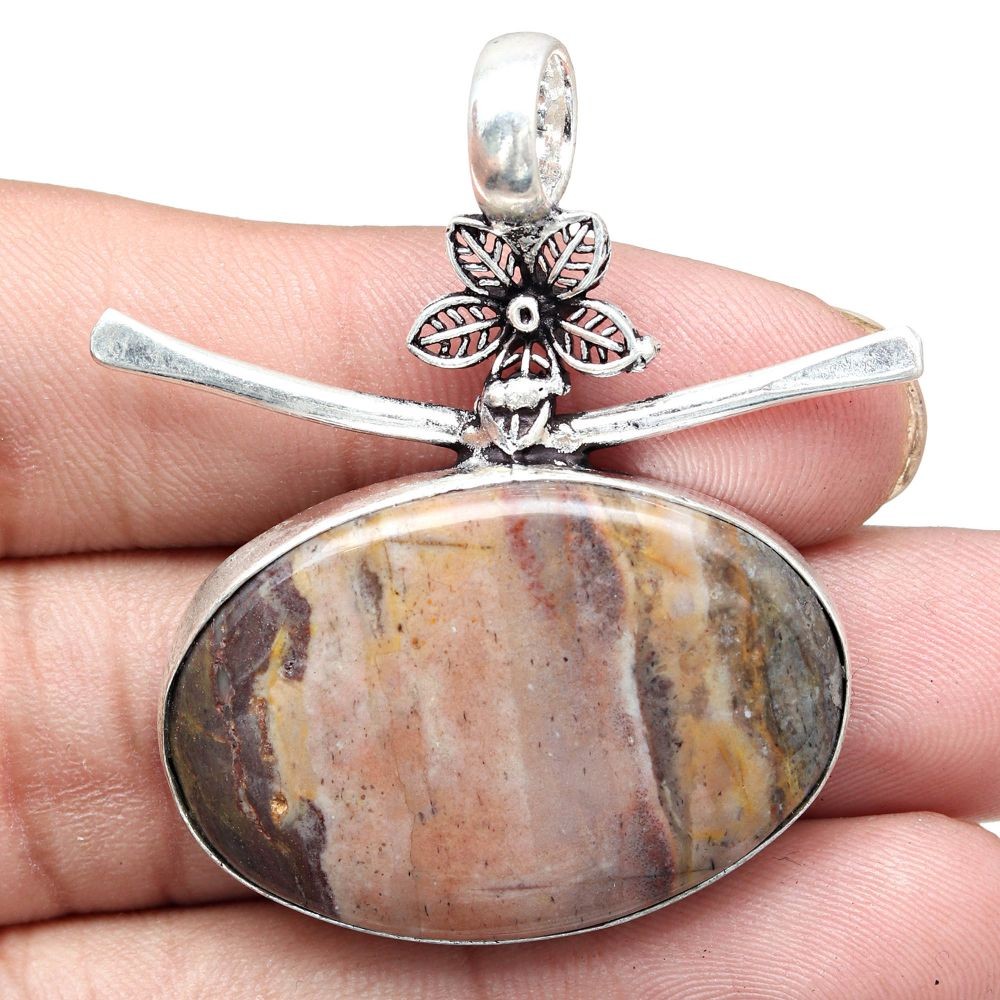 Handmade Agate Gemstone Necklace Stick Jewelry Gift For Her 1.75 Inch-image