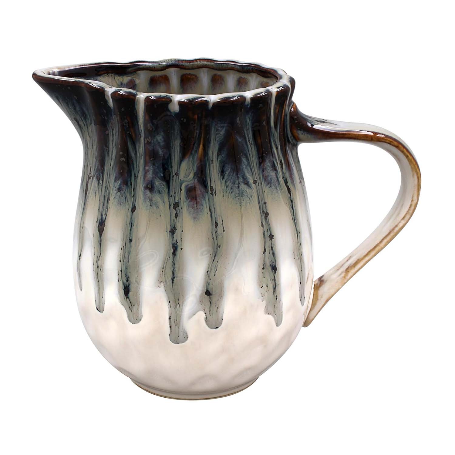 Reactive Glaze Stoneware Jug 700ml Pitcher Artisan Serving Milk Drinks Water