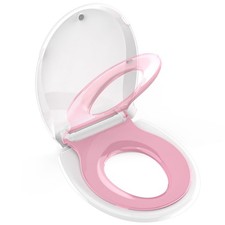 Potty Training Seat Built-in Toilet Seat, Round Toilet Seat 16.5inch with Bab...