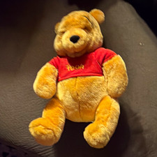 Disney Winnie the Pooh Plush Bear Red Shirt Small 6-14 in 2007