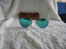 Ray-ban Aviator Rb3025 Tg58 Montatura Oro Lenti Verde Specchio Ottime A1070