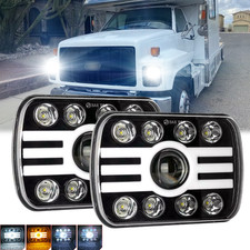 7x6 inch LED Headlight High Low Beam DRL For Chevy C6500 C7500 Kodiak 1997-2009