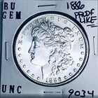 1886 BU GEM MORGAN SILVER DOLLAR UNC MS+++ U.S. MINT RARE COIN 9034