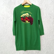 RBTXCO knit dress long dress vintage logo fruit loose green