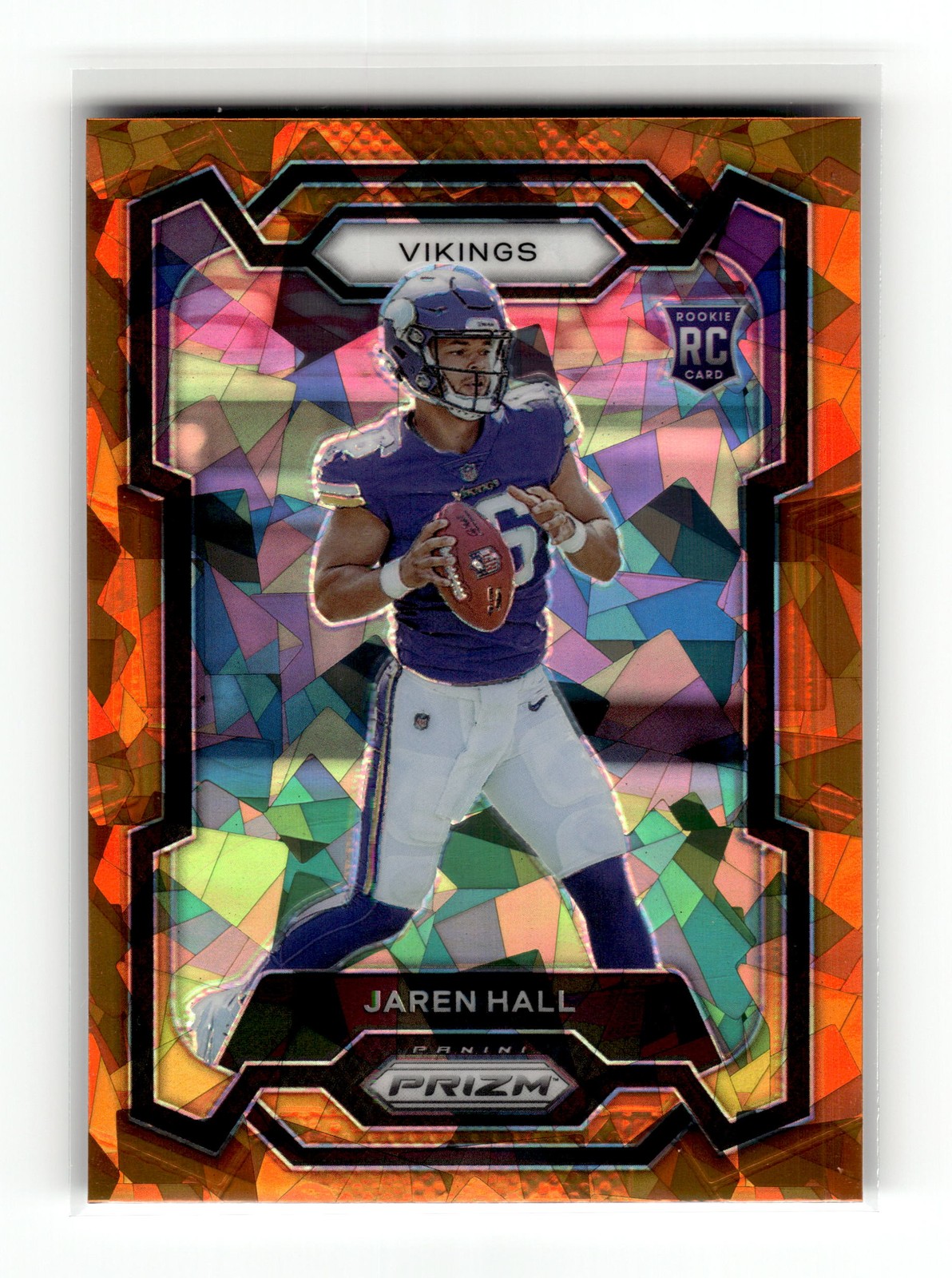 Jaren Hall 2023 Panini Prizm #367 Minnesota Vikings Orange Ice RC