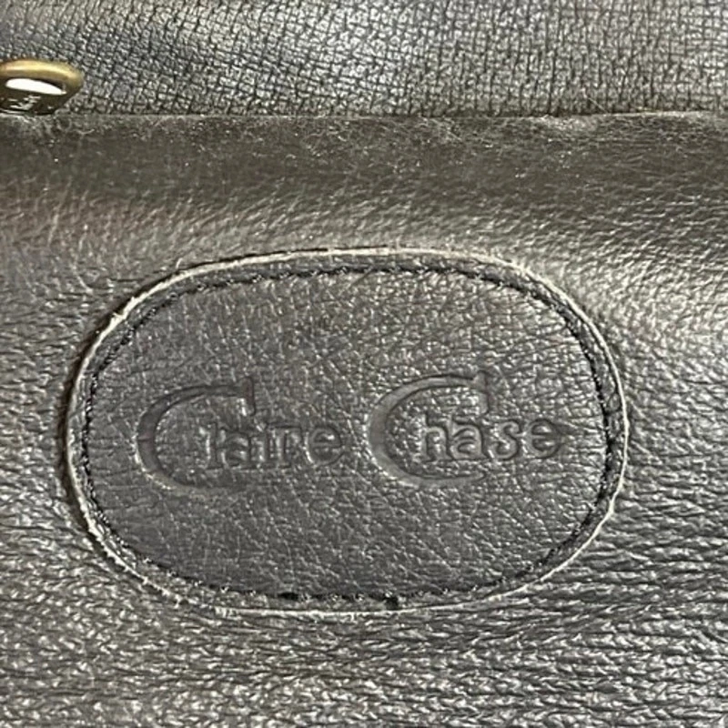 Bolsa de ropa de cuero vintage Claire Chase equipaje de mano con ruedas negra grande Foto 2 de 4