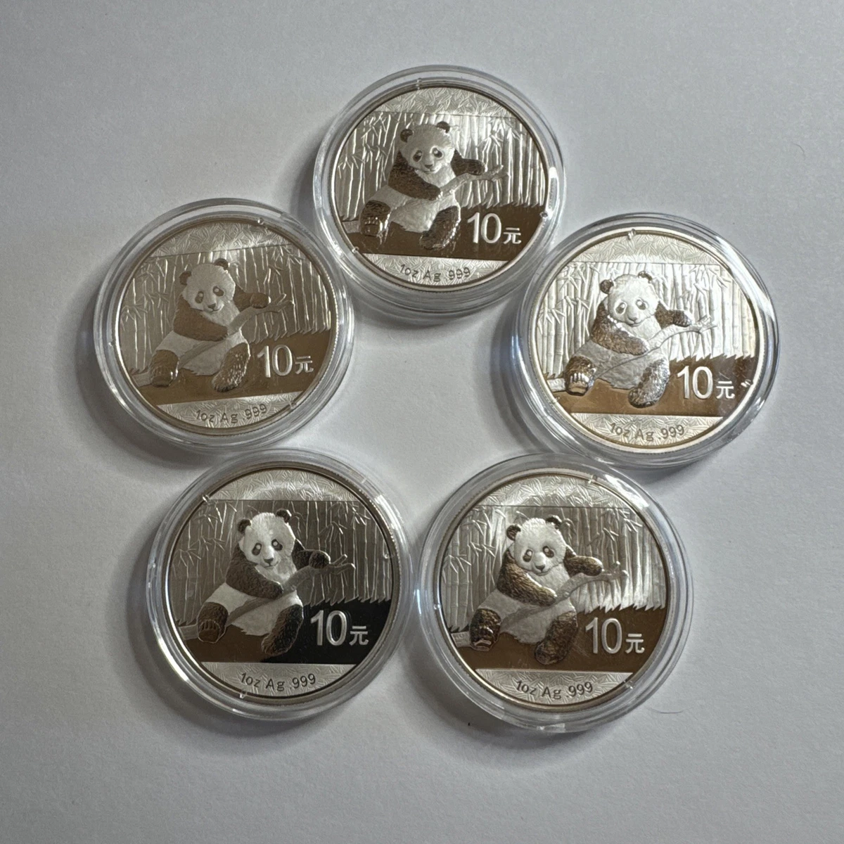Chinese Silver Panda Coins In People'S Republic Of China Coins