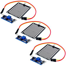 3 X Modulo Sensore Pioggia, Rilevatore Di Acqua Piovana Compatibile Con Arduino 