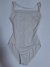 Chacott White M Leotard Tulle Detail Dance Costume Stage Wear