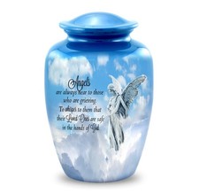 Guardian Angel Cremation Urn   Elegant Blue Adult Urn for Human Ashes   Heave...