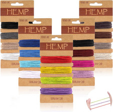 Hemp Cord, 20 Colors Thread Cord for Jewelry Making, 1Mm Natural Hemp String for