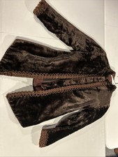 Antique Victorian Bodice 1890  s Velvet Brown Gothic Petite Button Clasps     