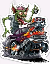 Chevy Rat Fink MAGNET - Chevrolet American Muscle Vinyl Heaven Zombie Hot Rod GM