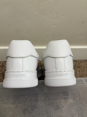 COACH HIGH LINE LTH SNK 24cm ホワイト Coach High Line LTH SNK Optic White Logo Lace Up Women's Low Top