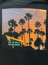 In-N-Out Burger Las Vegas LS Shirt Men's L Palm Trees Sunset 2017 Black Cotton