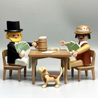 Playmobil Victorian Gentleman Playing Poker Cards Bar Scene Beer Vintage RARE