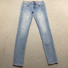 American Eagle Jeans Womens sz 2 Blue Denim Medium Wash Low Rise Jegging Stretch