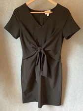 Everly Little Black Dress Sz XS Tie Waist Short Sleeve Classic Career Office
