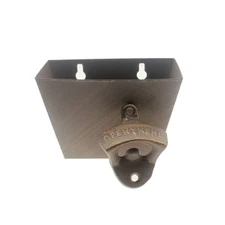 Vintage Cast Iron Bottle Cap Opener Wall Mounted Beer Opener with C... Fast Ship