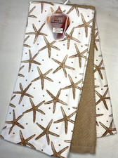 COLORDRIFT KITCHEN TOWELS 3 WHITE TAN STARFISH DOTS 18 X 28 100 COTTON NIP