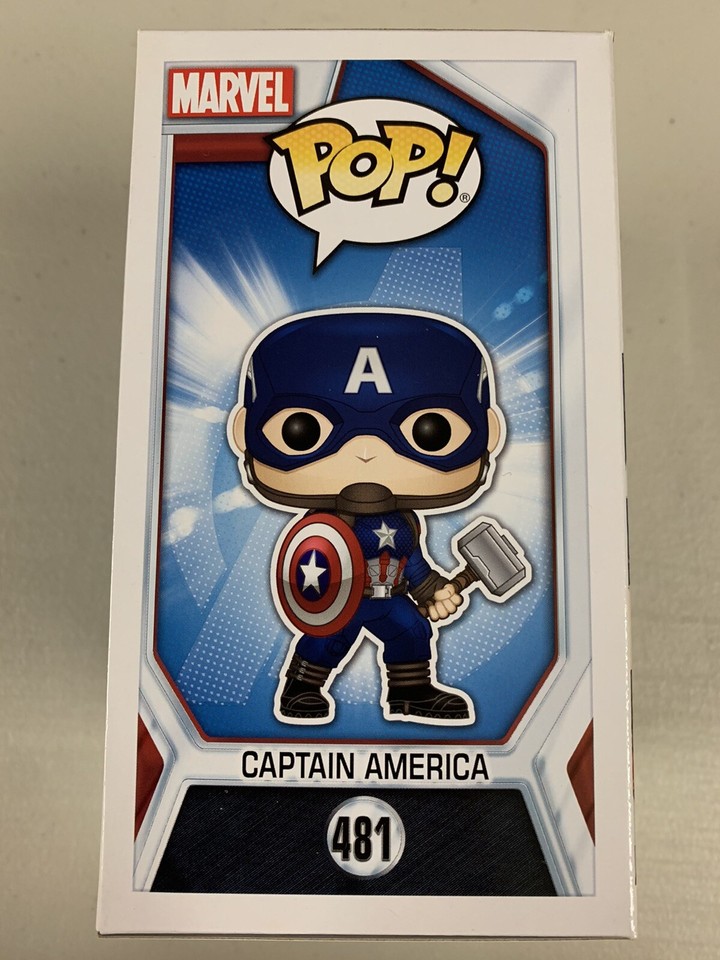 Marvel Avengers Endgame Captain America POP! Vinyl Figure With Mjolnir - Collector Corps Exclusive #481