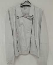 Ladies Jennifer Lopez Faux Leather Jacket Stone Colour Size Xl?-see Measurements