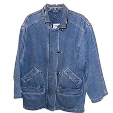 Vintage Macintosh Blue Denim Toggle Button & Zip Chore Barn Jacket Sz S