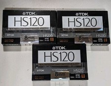  3 New Metal TDK High Standard HS-120 8mm Camcorder Video Tape Lot 3 Tapes