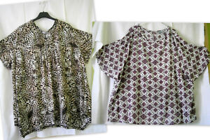 2 Luftige Blusen Tops Gr 58 Janina Schlupfbluse Tunika Shirt Locker Weit Ebay