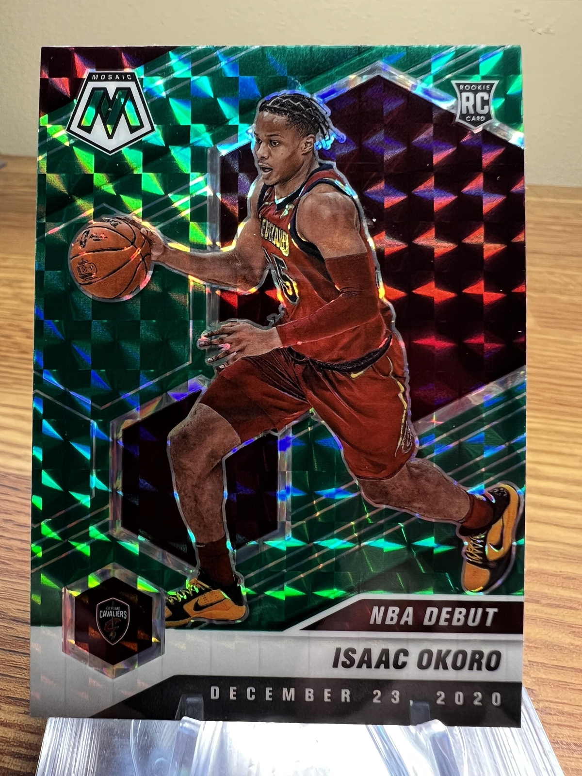 2020-21 Panini Mosaic #271 Isaac Okoro Mosaic Green