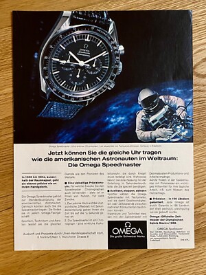 Omega Speedmaster Space Astronaut Pre-Moon 1967 Vintage Watch Ad Werbung Reklame