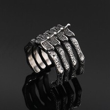 Vintage Alien Claws Skull Bone Ring Stainless Steel Biker Punk Jewelry Size 7-13