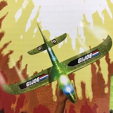 GI Joe Stunt Plane Glider Lights Up Soaring Blaze Retro Green
