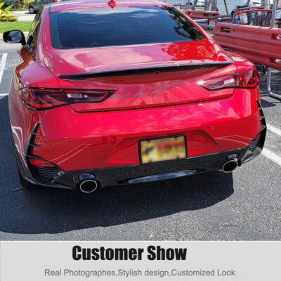 Fit For Infiniti Q60 Q60S 2016-22 Real Carbon Rear Bumper Canard