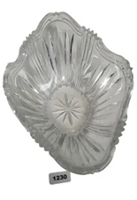 Oneida Augustina Lead Crystal Bowl Serving 11.5WX 5H Germany Heavy Clear Oval 