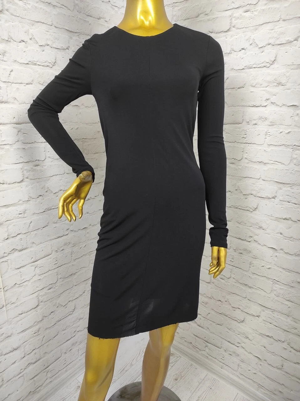 T by Alexander Wang mini abito in jersey opaco scollo drappeggiato cappuccio dietro taglia S