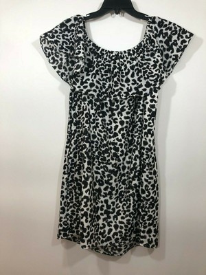 black & white leopard print dress