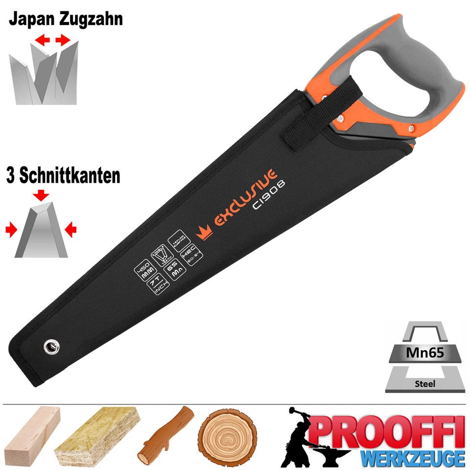 Profi Handsäge Baumsäge Fuchsschwanz Garten Holz Säge Japan Zugzahn TEFLON C1908 - Bild 3 von 4