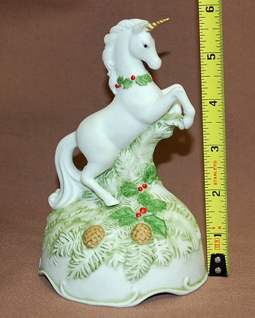 Christmas Unicorn Music Box Enesco Porcelain Silent Night Vintage X1112 eBay