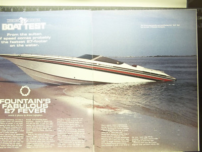 1988 6 page span FEATURE ONLY on Reggie Fountain's 27 Fever power boat