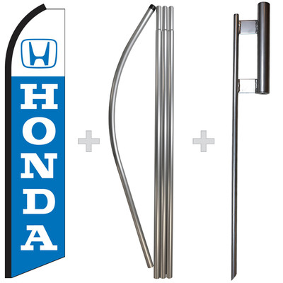 Honda 15' Tall Swooper Flag & Pole Kit Feather Super Bow Banner