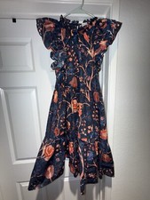 Ulla Johnson Eden Moonlight Blue Pink Floral Ruffled Dress Size 2 $398 NWOT NEW