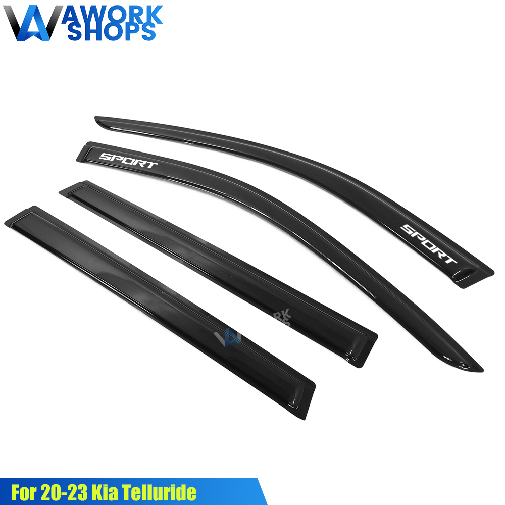 Fits 2023 Kia Telluride Window Visors Vent Rain Guard Shade w/ White