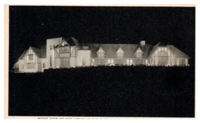 LODGE at HOWE CAVERNS Night View COBLESKILL, NY - Postcard