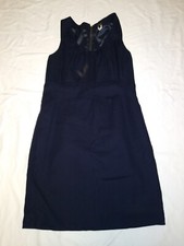 Women's J. Crew Navy Blue Sleeveless Zip Up Sheath Dress Tag Size 6